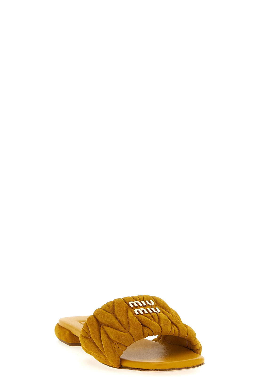 MIU MIU 36 slides in matelassé suede