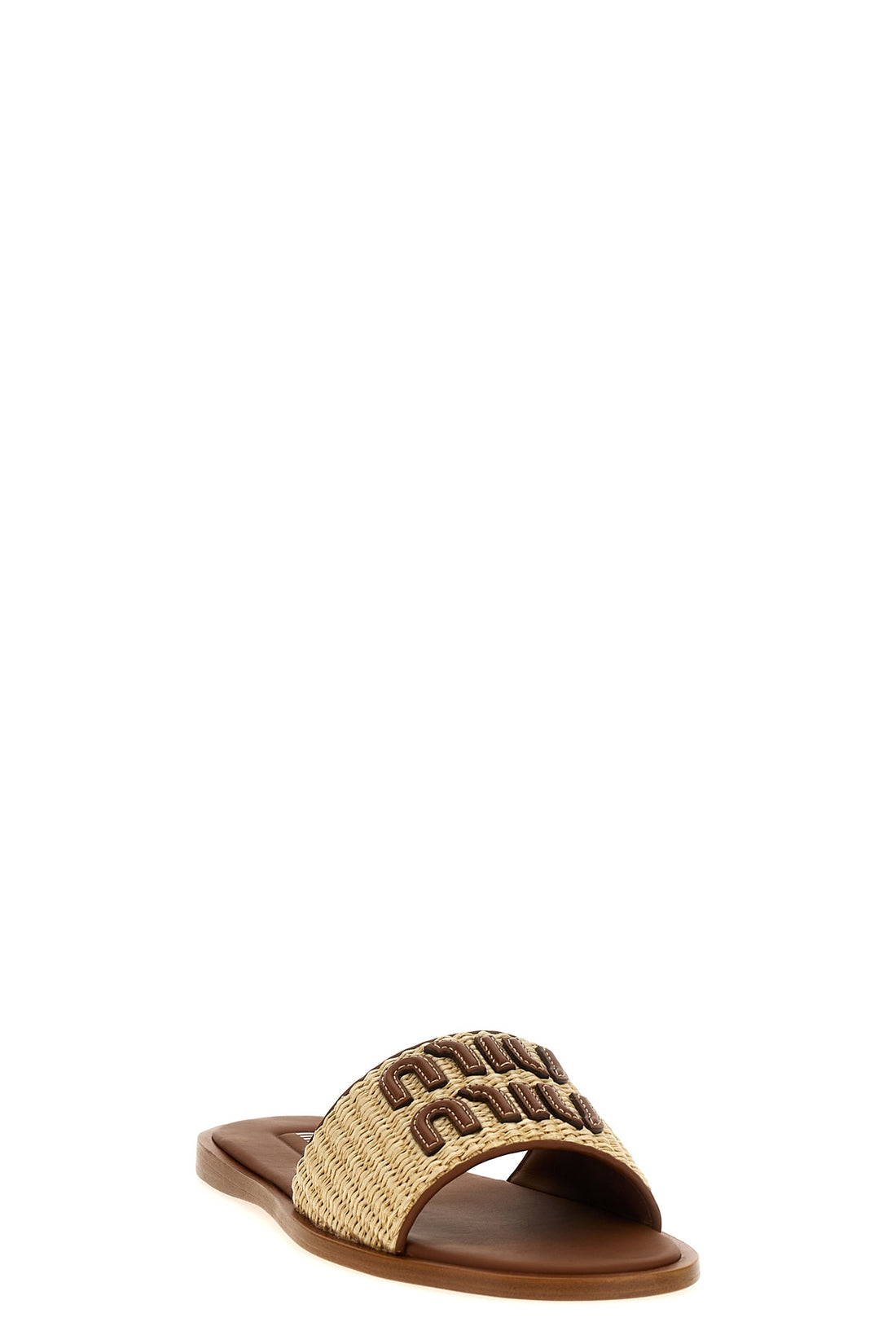 MIU MIU 36 leather and raffia sandals