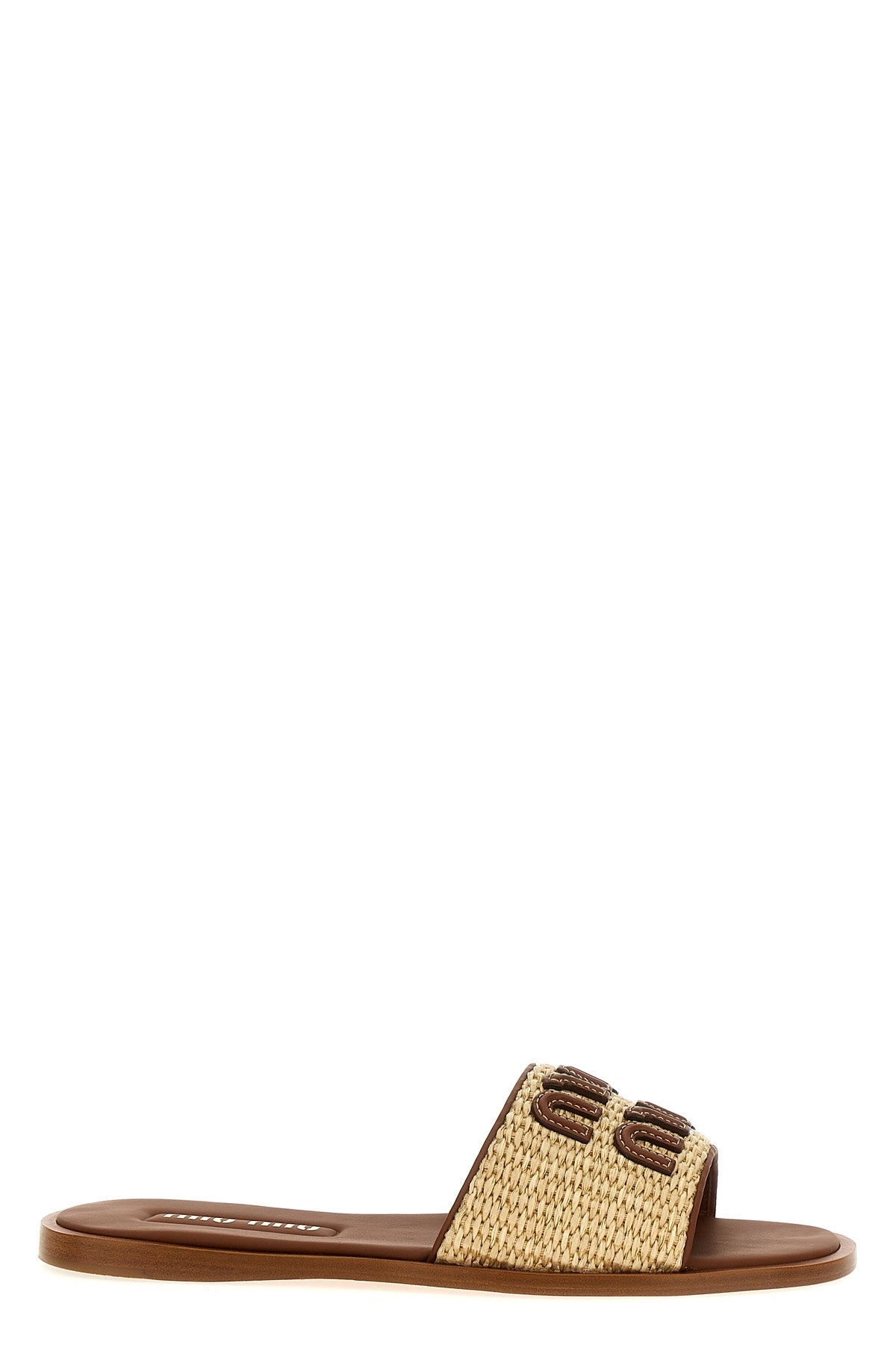 leather and raffia sandals
