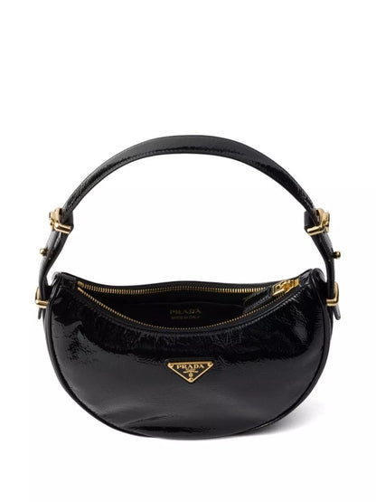 prada arqué naplak patent leather shoulder bag