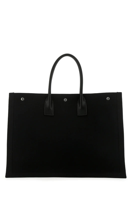 Rive Gauche Black Canvas Tote