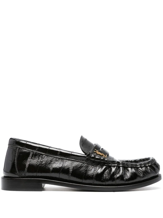 Saint Laurent Logo-plaque Leather Loafers