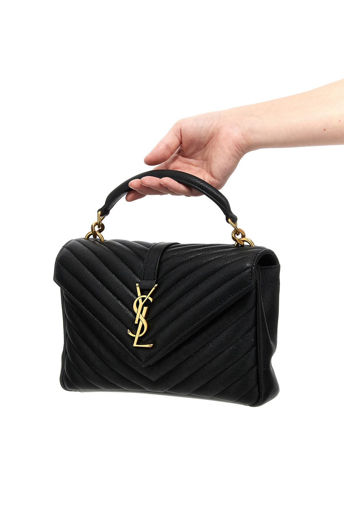 SAINT LAURENT OS quilted leather medium college shoulder bag