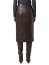 crocodile print midi skirt