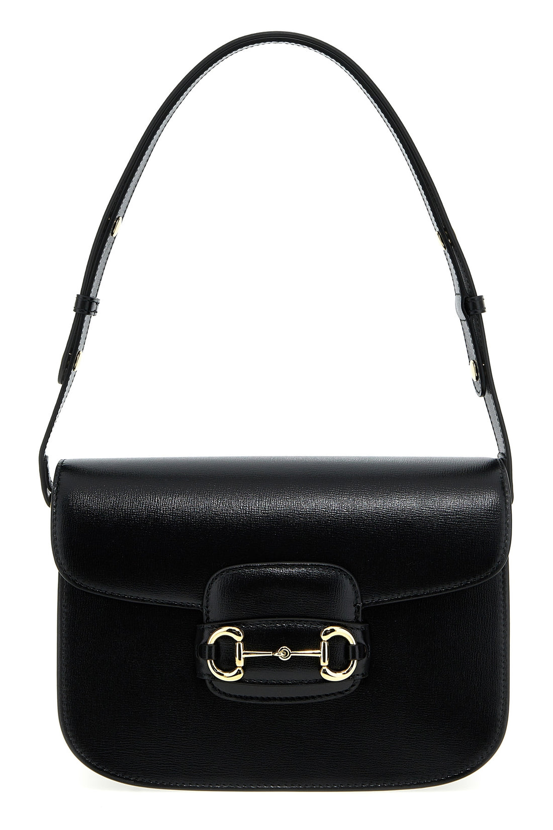 GUCCI OS gucci horsebit 1955 shoulder bag in black textured leather