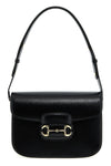 gucci horsebit 1955 shoulder bag in black textured leather