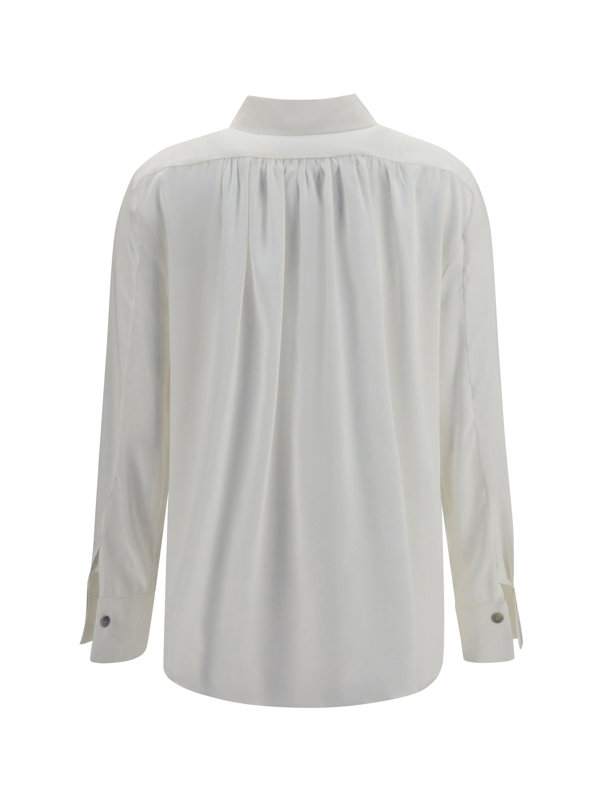 silk shirt with back gathering