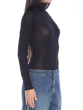 ALAIA 38 bodysuit in sheer knit