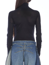 ALAIA 38 bodysuit in sheer knit