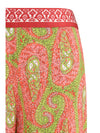 bootcut pants with placed paisley foliage print