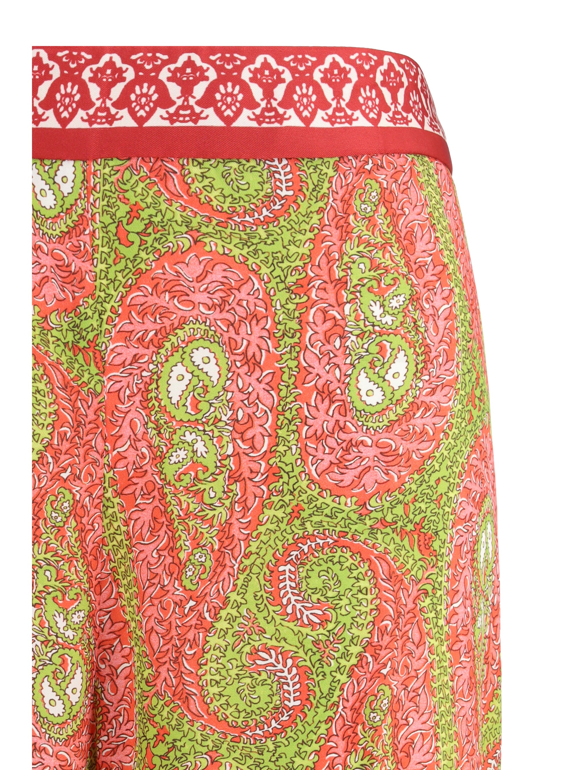 bootcut pants with placed paisley foliage print