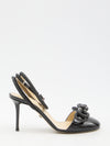 double bow closed toe sandals
