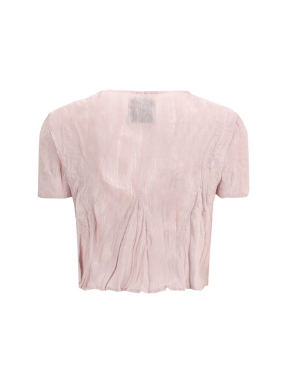 GONGDID DESIGN OS short-sleeved pleated top