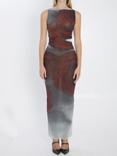 JEAN PAUL GAULTIER M blurry roses maxi dress