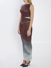 JEAN PAUL GAULTIER M blurry roses maxi dress