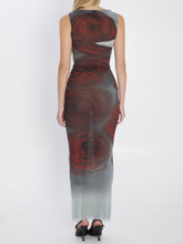 JEAN PAUL GAULTIER M blurry roses maxi dress