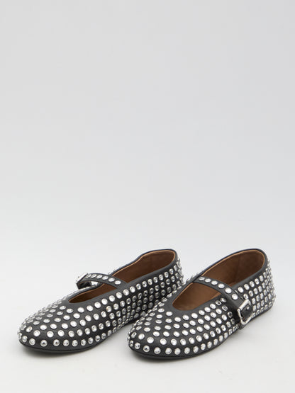 ALAIA 37 ballerina flats with rhinestones