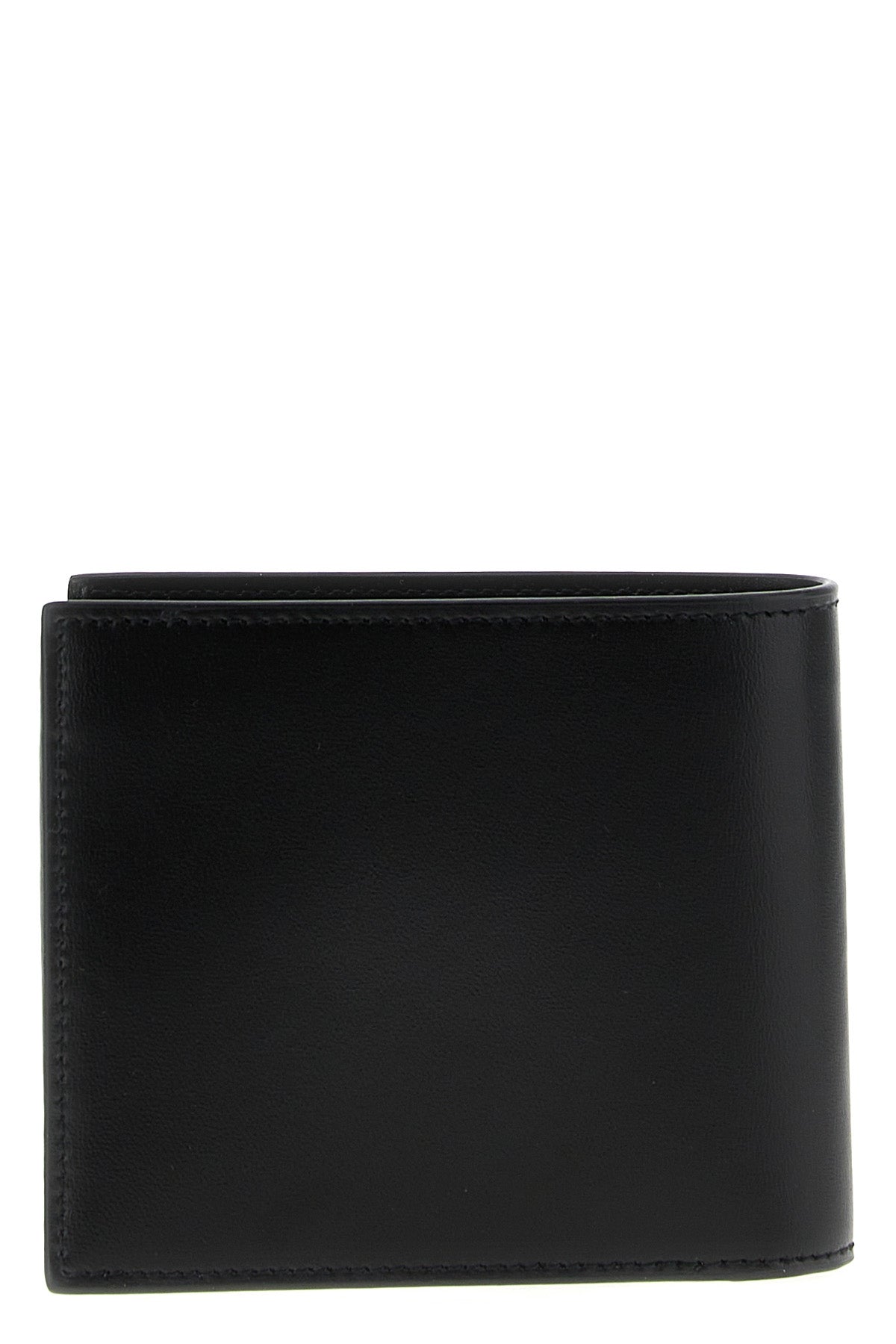 black leather cuir glace mat smooth leather on-tone ysl logo book closure