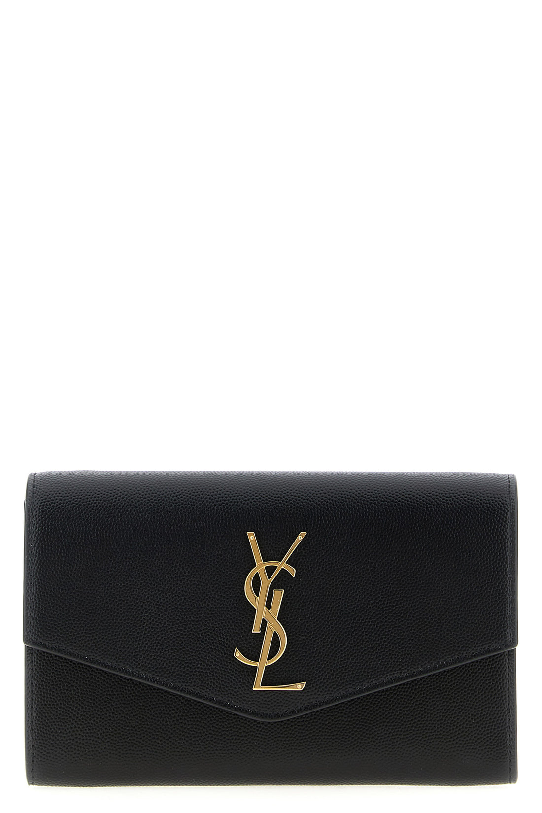 SAINT LAURENT OS grain de poudre royal leather clutch bag