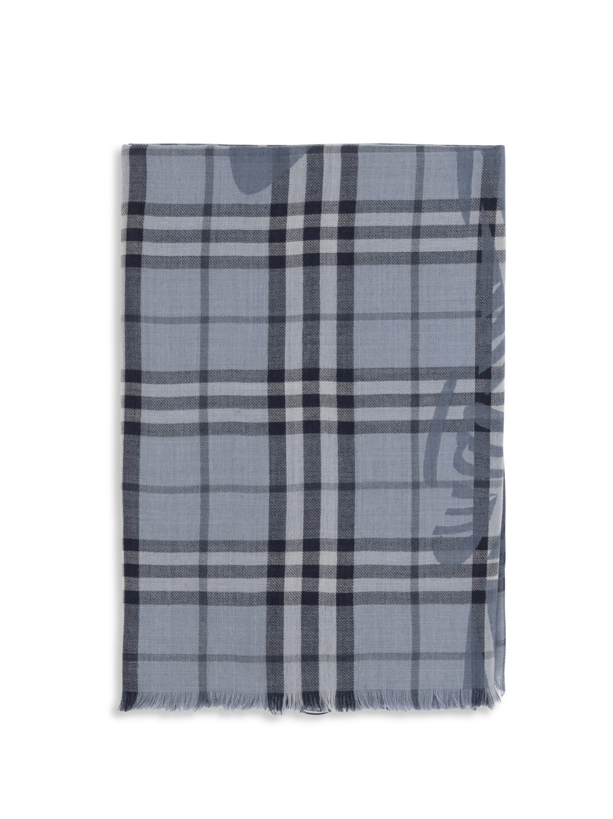 knight check wool and silk scarf