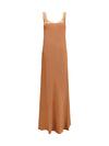 satin maxi dress with lace trims