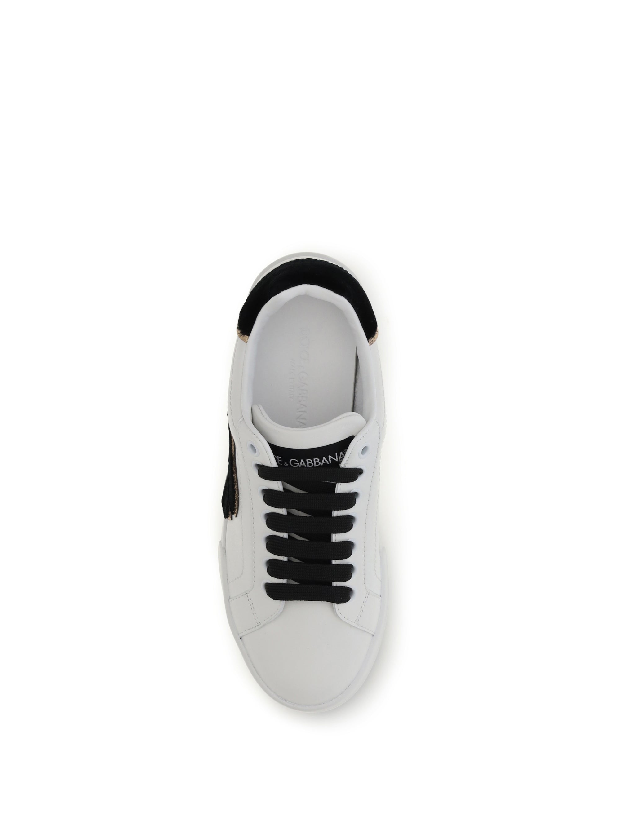 leather sneakers with logo