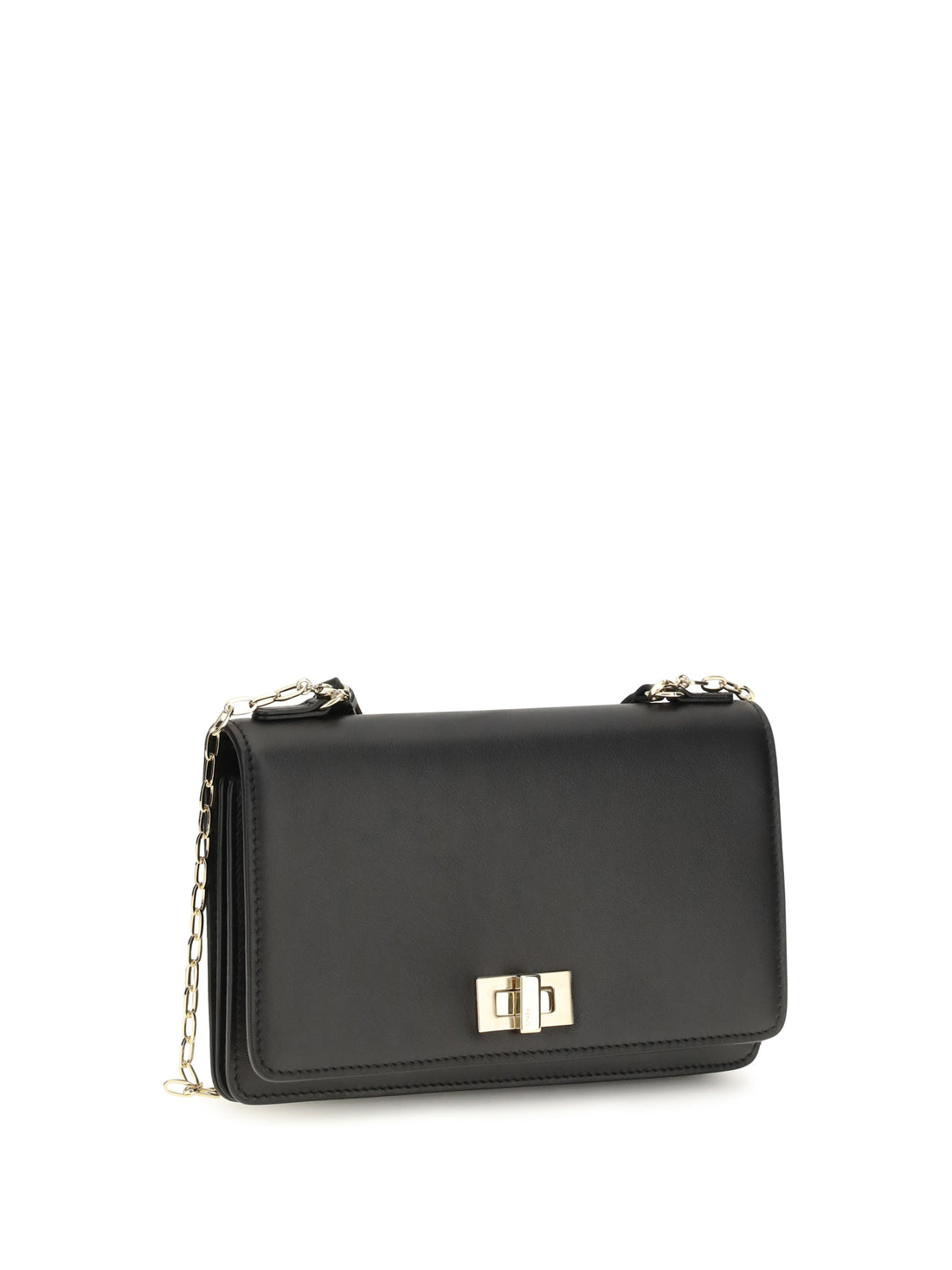 FENDI OS peekaboo leather chain wallet