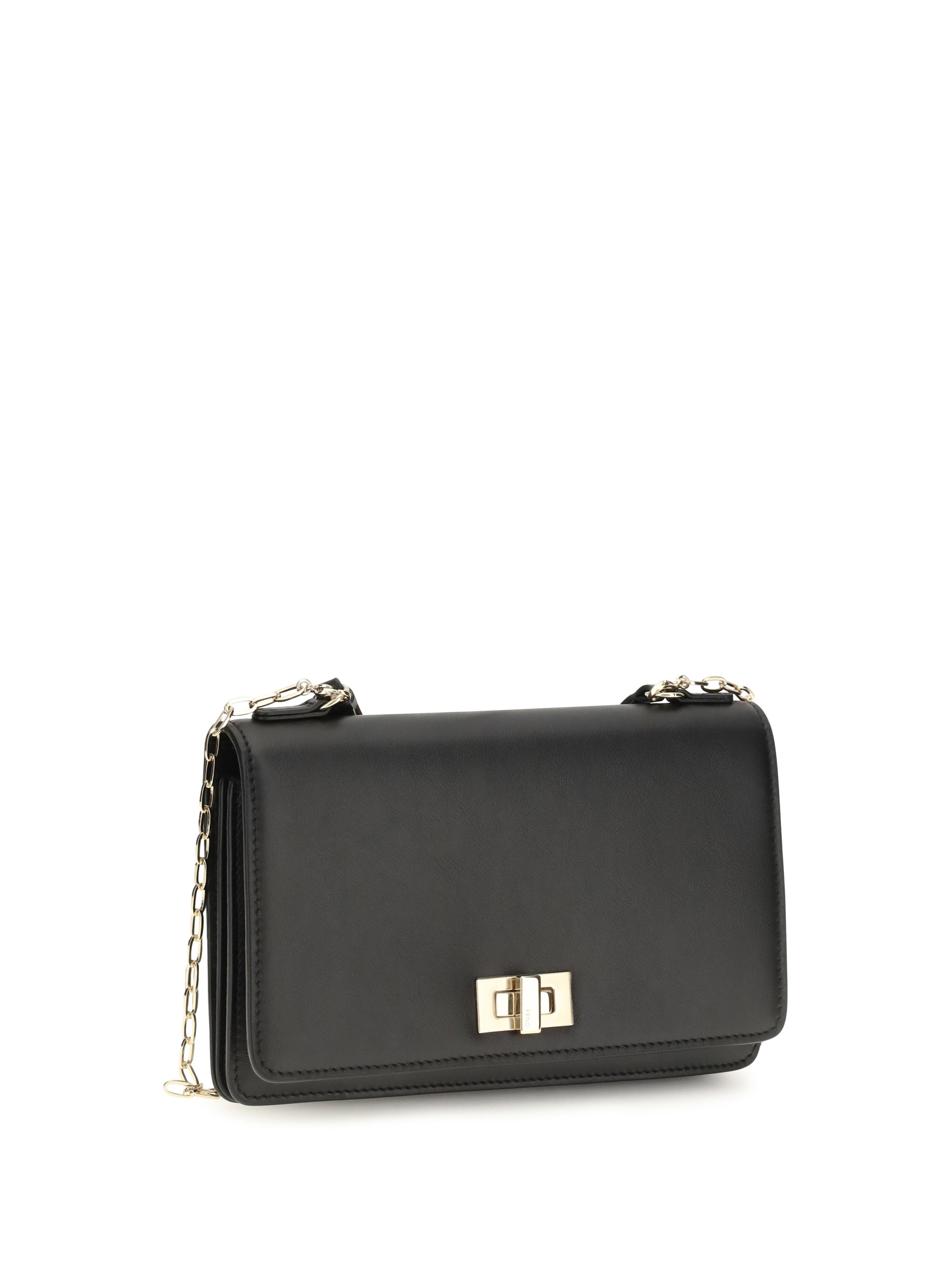 peekaboo leather chain wallet