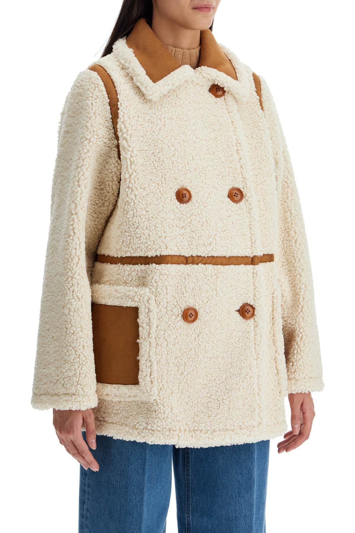 chloe faux shearling jacket