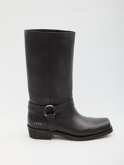 high biker boots