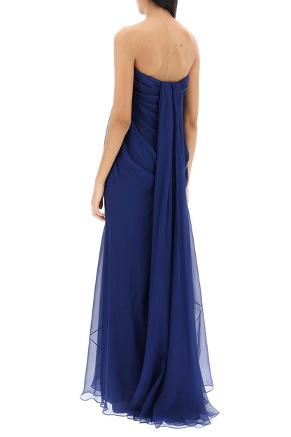 silk chiffon bustier gown