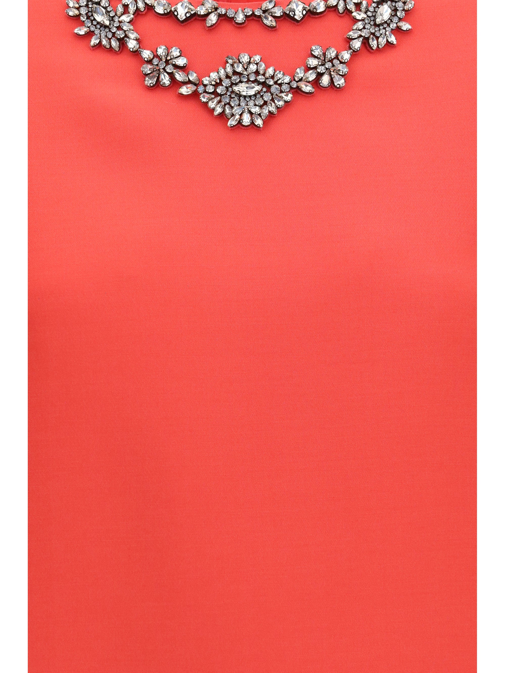 embellished crew-neck dress