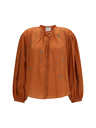 fleurs d’orient embroidered voile bohemian shirt