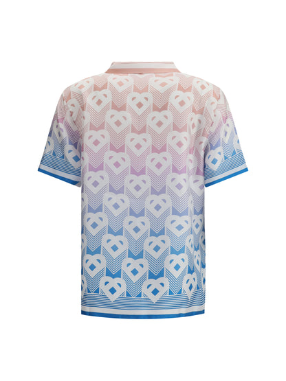 CASABLANCA M silk cuban collar short sleeve shirt 