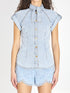 ZIMMERMANN 0 denim tie neck shirt 