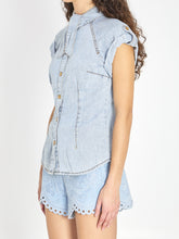 ZIMMERMANN 0 denim tie neck shirt 