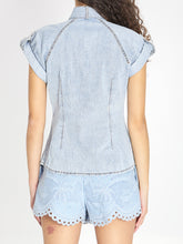 ZIMMERMANN 0 denim tie neck shirt 
