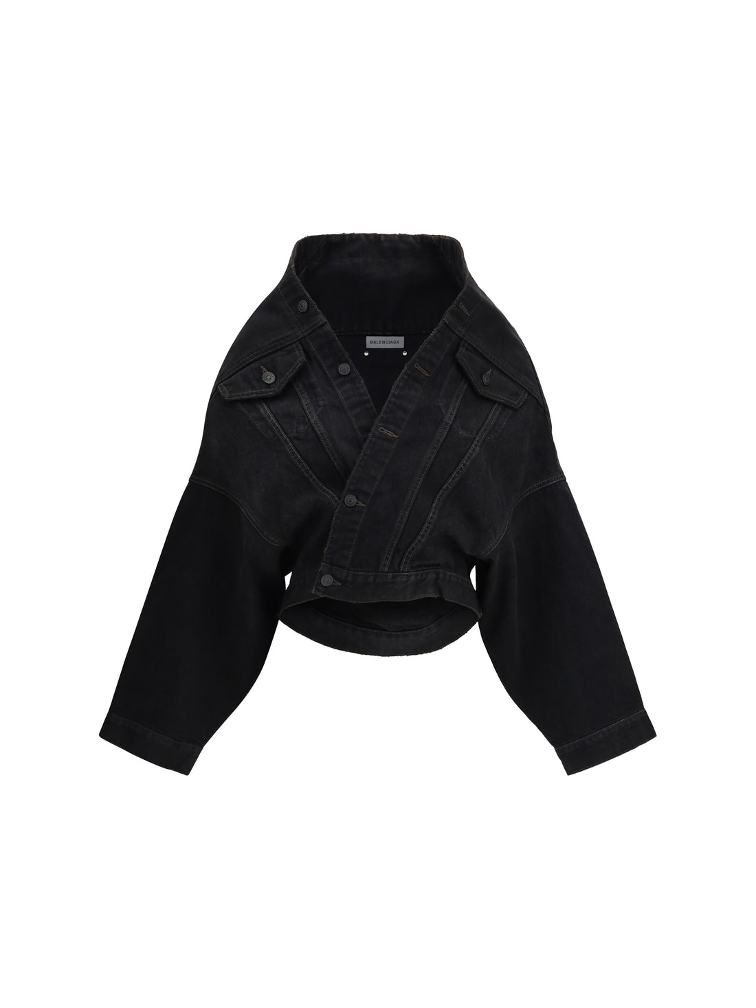 BALENCIAGA 36 wrap organic japanese denim jacket