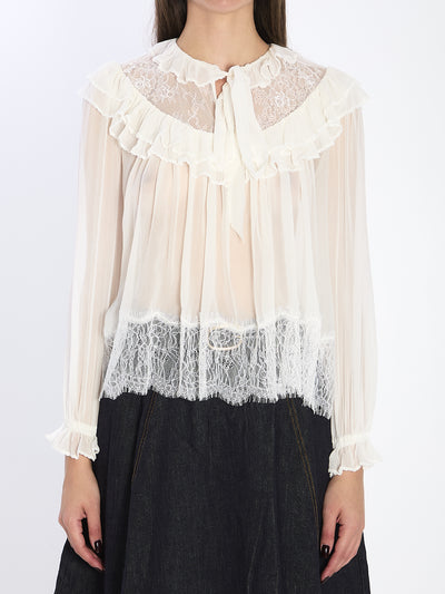 georgette lace blouse