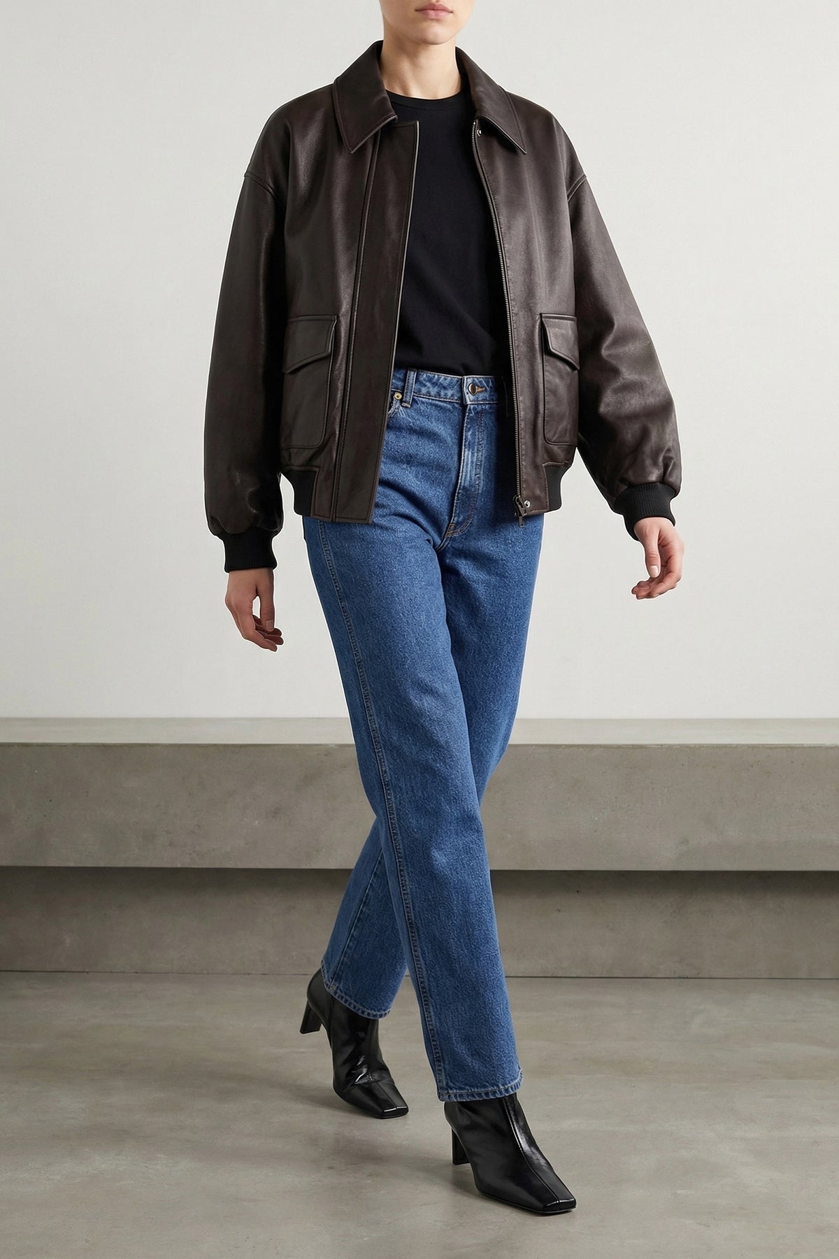 shelman leather bomber jacket