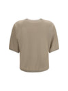 short-sleeve cashmere and silk sweater