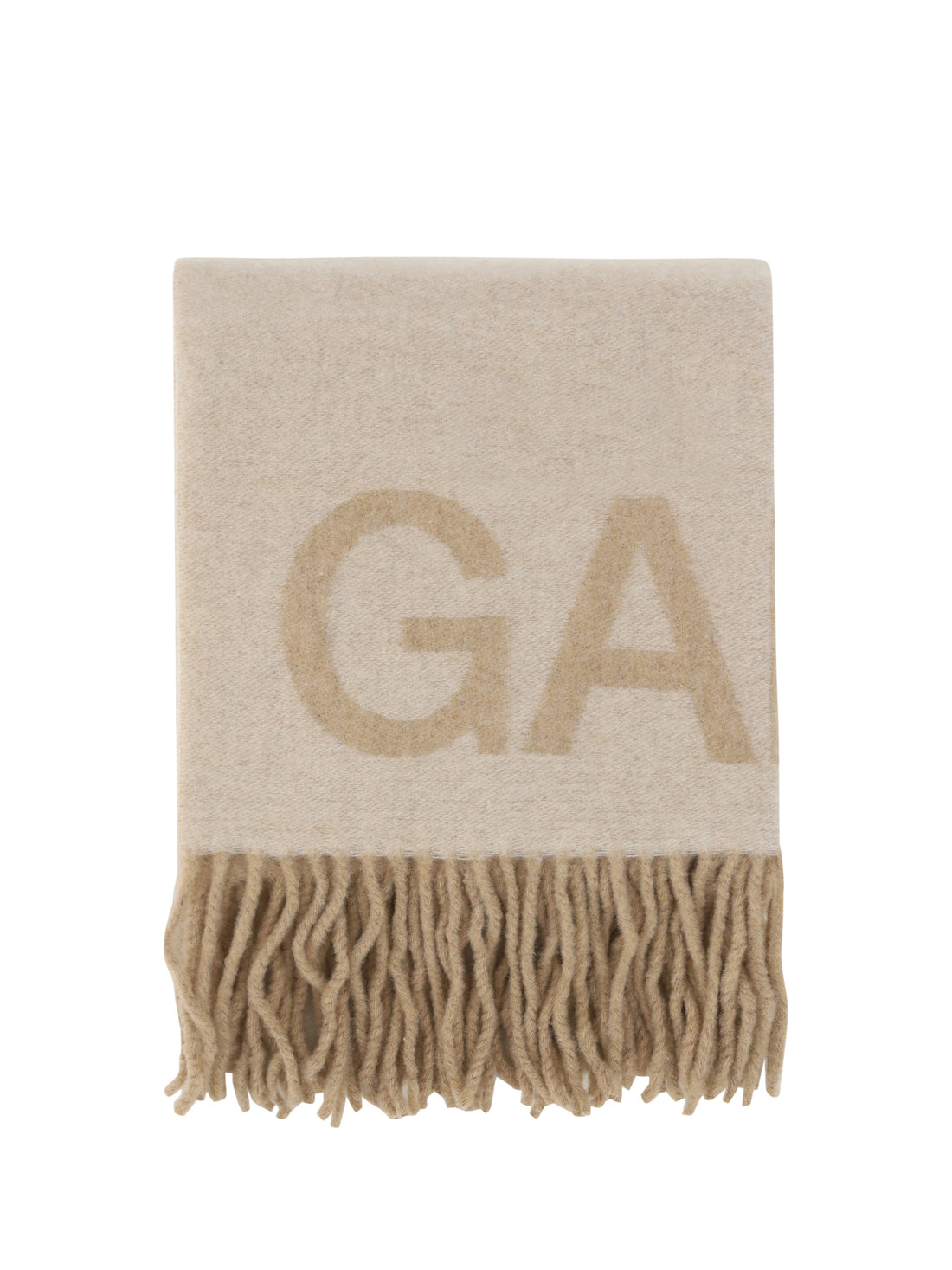 GANNI OS fringed wool scarf