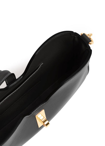 Camille 16 Black Leather Shoulder Bag