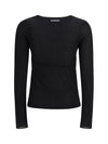 sweater long-sleeve with v-open neckline