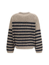 cashmere and wool striped sweater with lurex