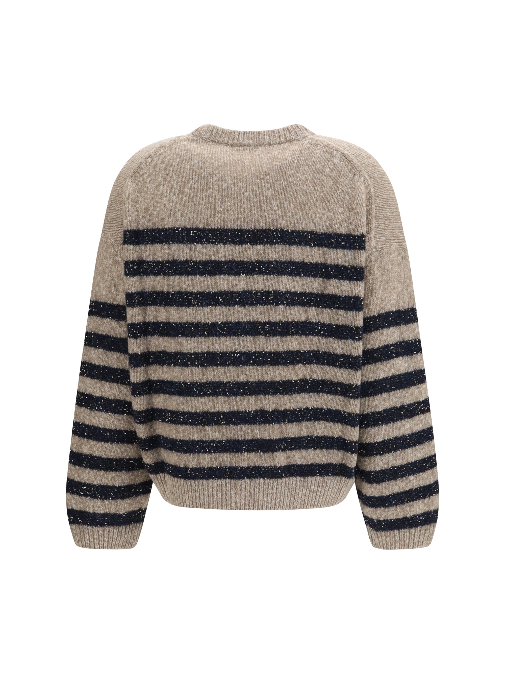 cashmere and wool striped sweater with lurex