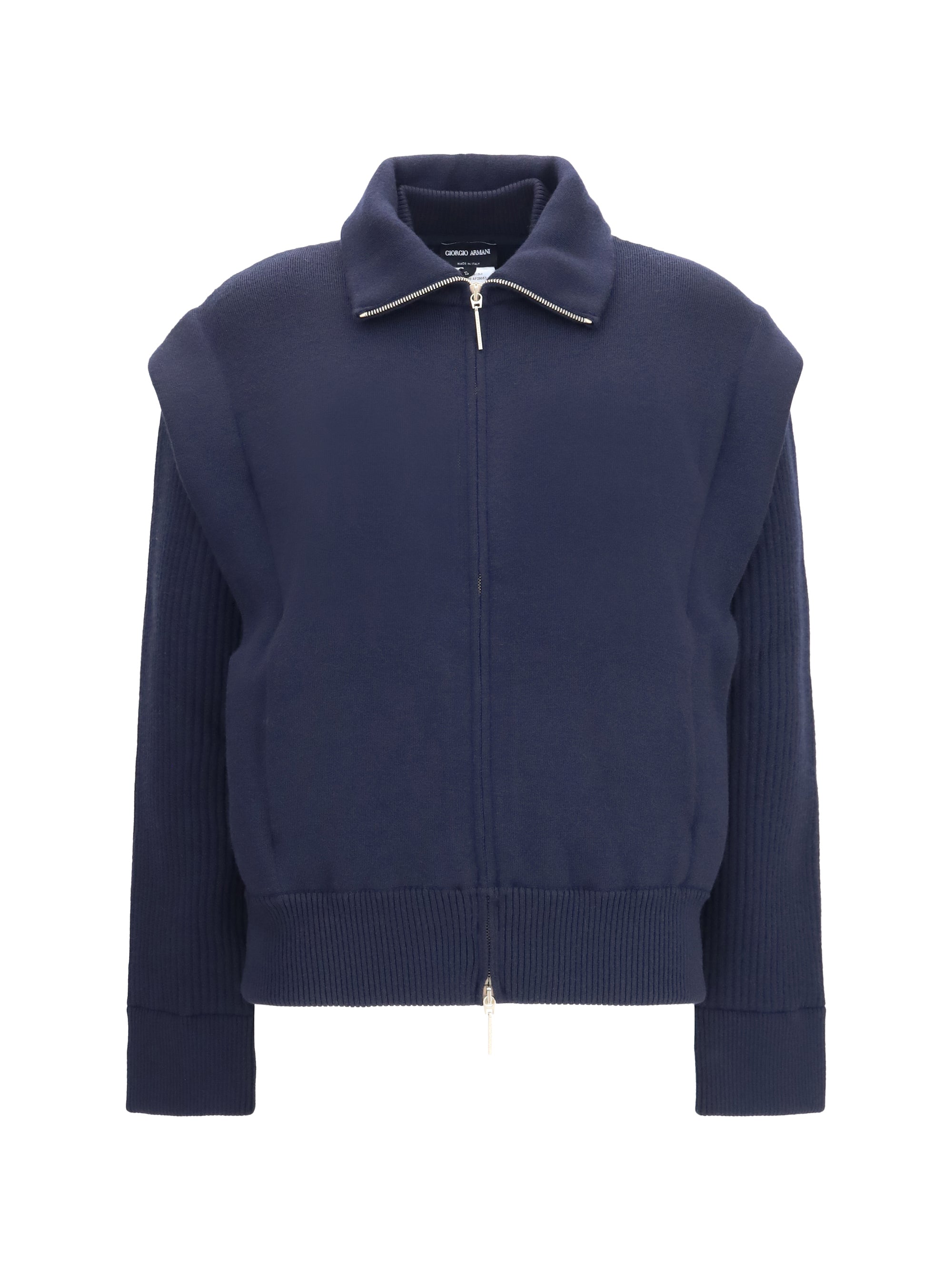padded virgin wool bomber jacket