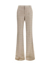 prince of wales houndstooth wool flared pants