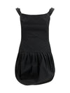 off-shoulder puff skirt mini dress
