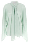 the stella mccartney shirt defines a fluid silhouette through its pure silk cons